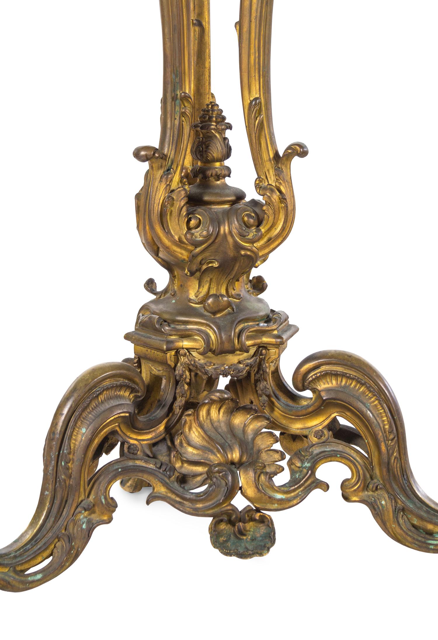 A Pair of Louis XV Style Gilt Bronze Pedestals