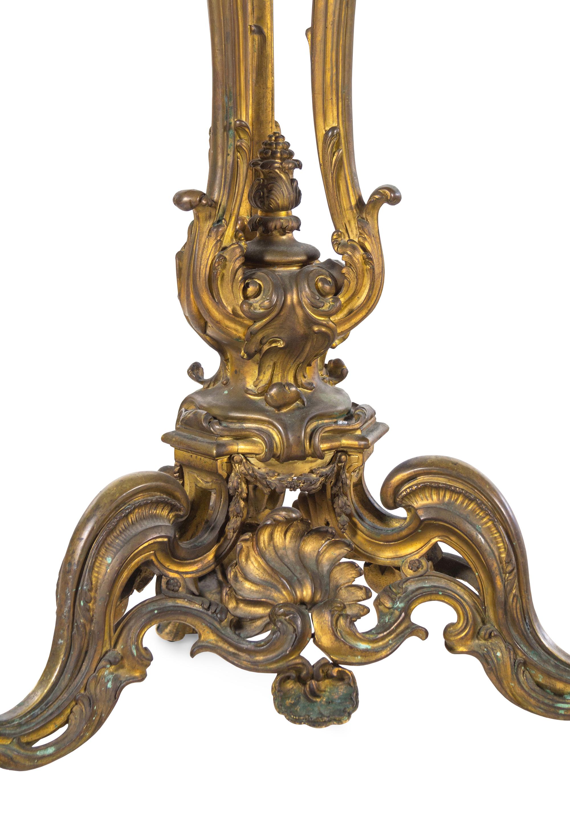 A Pair of Louis XV Style Gilt Bronze Pedestals