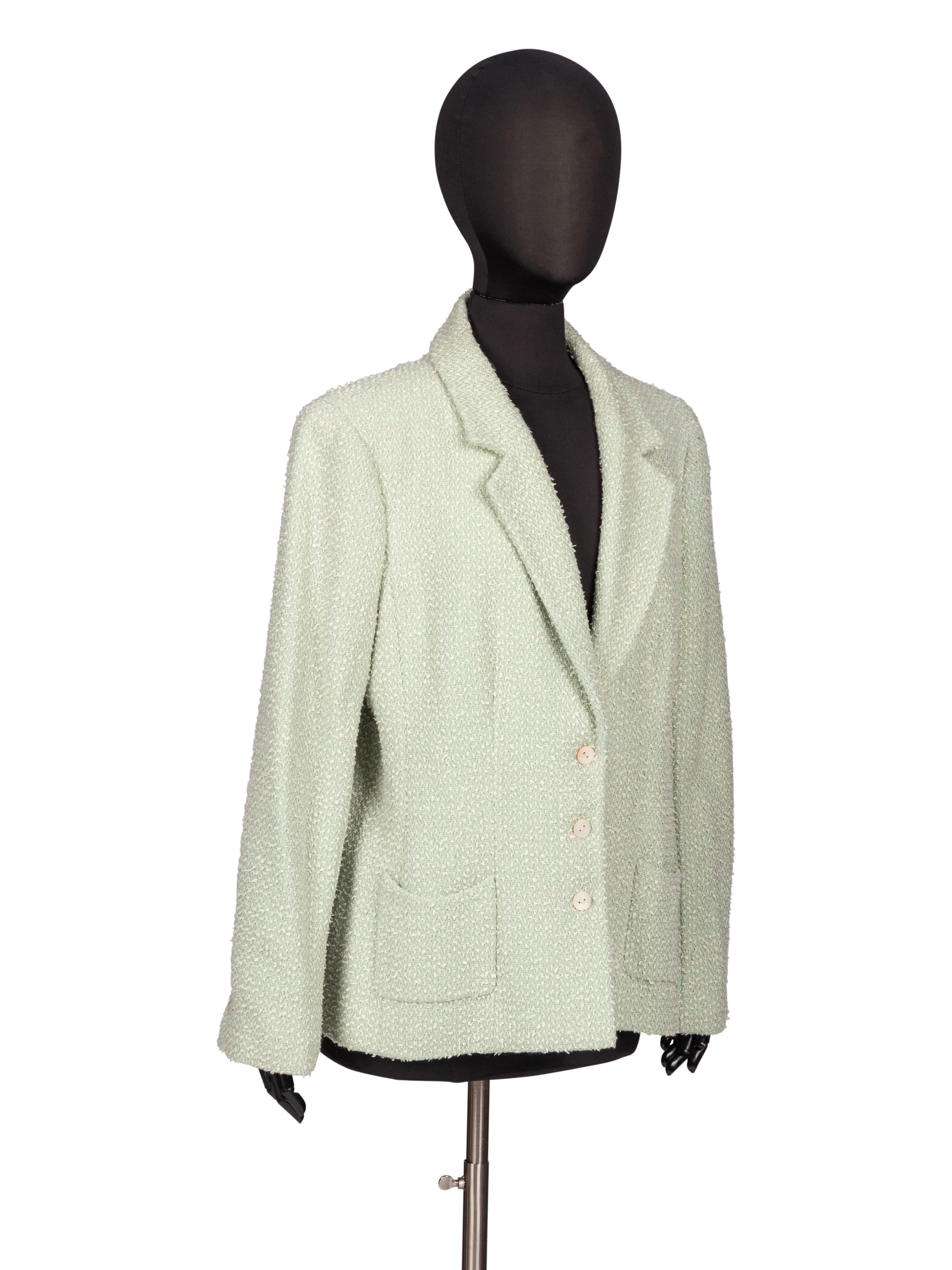 Chanel, Mint Green Tweed Blazer