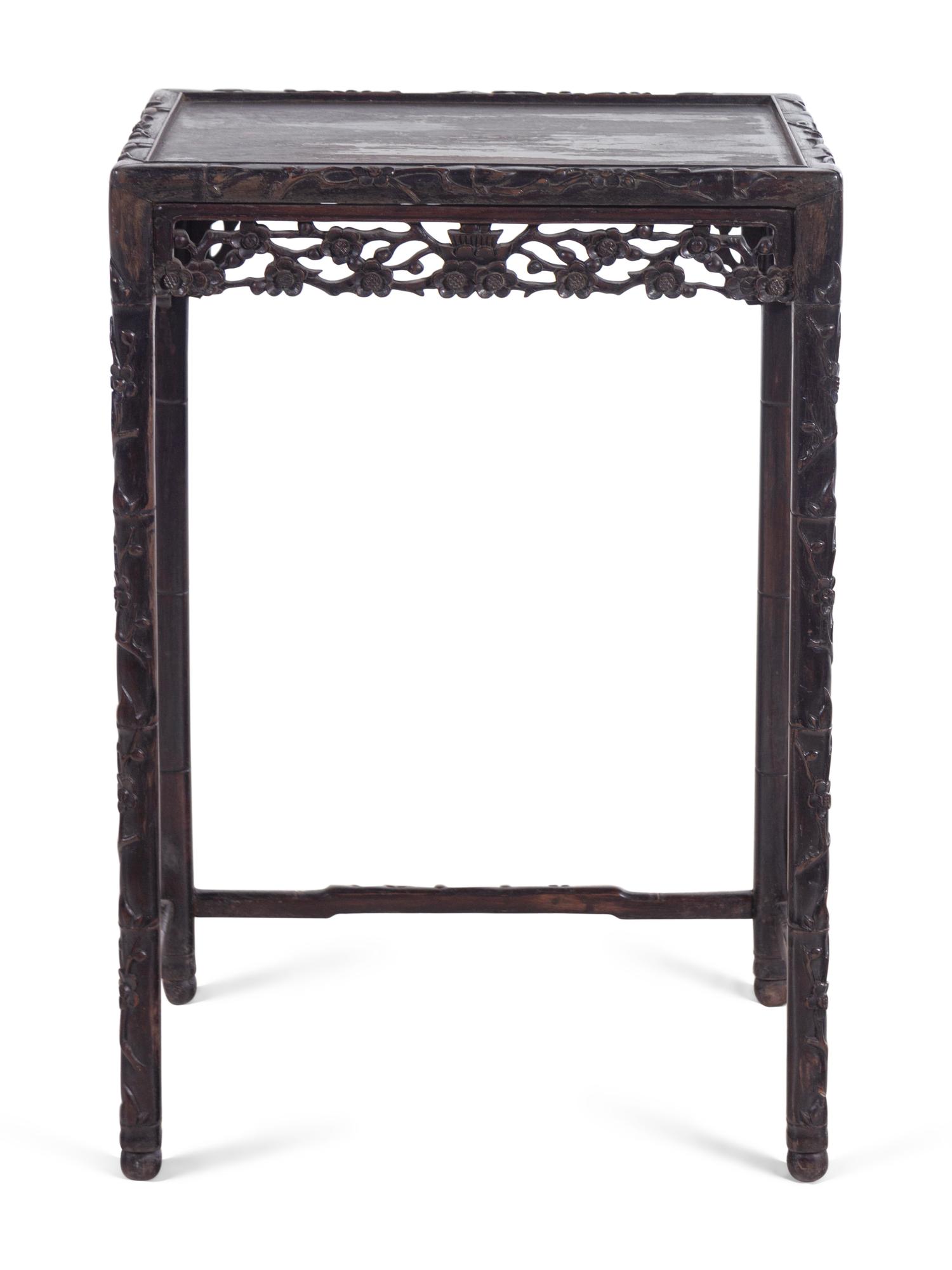 A Chinese Carved Rosewood Side Stand