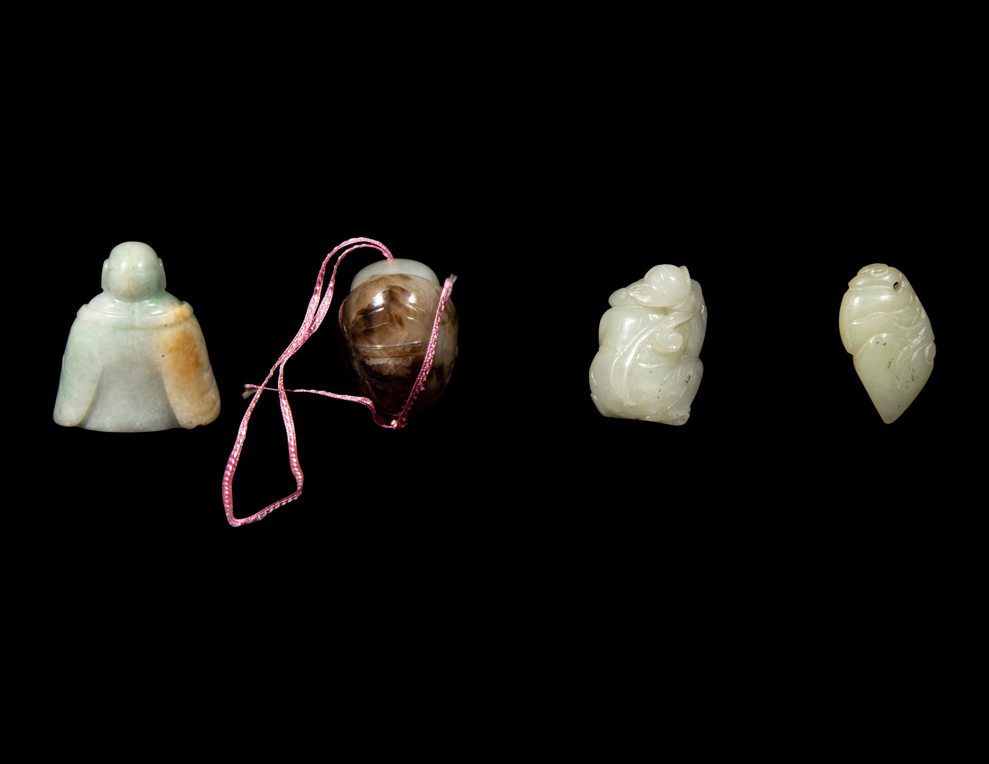Four Chinese Jade and Jadeite Figures