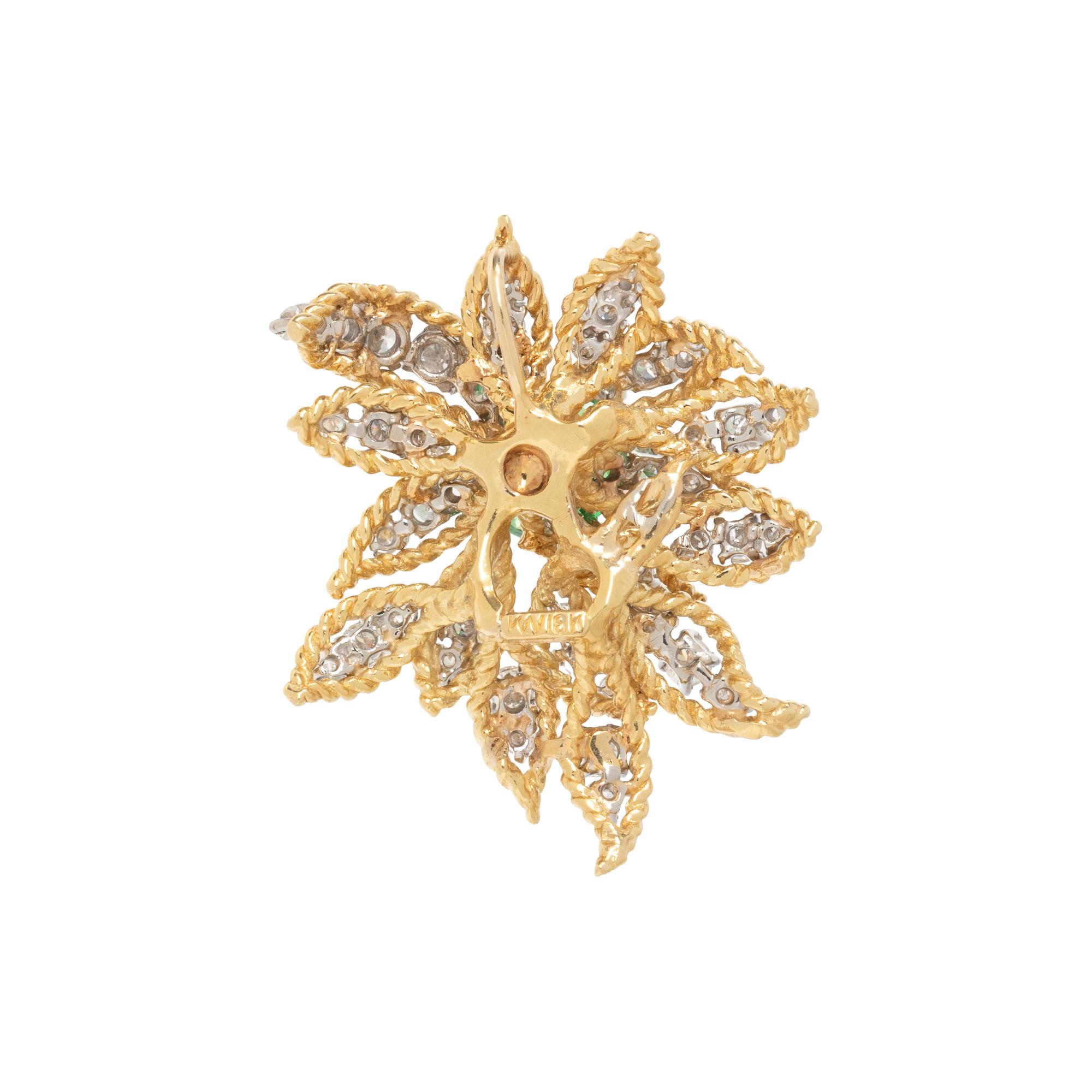 BICOLOR GOLD, TSAVORITE GARNET AND DIAMOND PENDANT