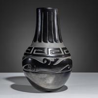 Carved Blackware Vase, with Avanyu