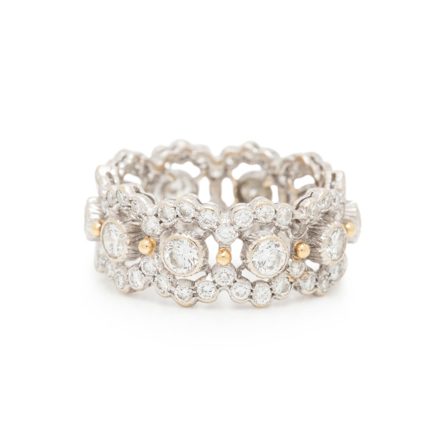 BUCCELLATI, WHITE GOLD AND DIAMOND 'NUOVA GHIRLANDA' RING