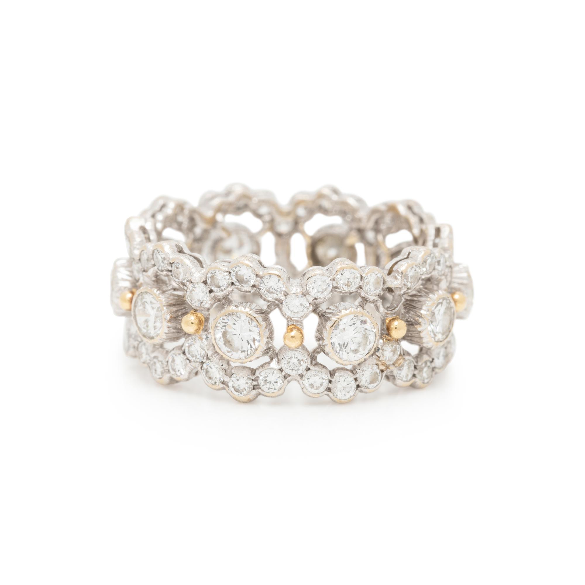 BUCCELLATI, WHITE GOLD AND DIAMOND 'NUOVA GHIRLANDA' RING