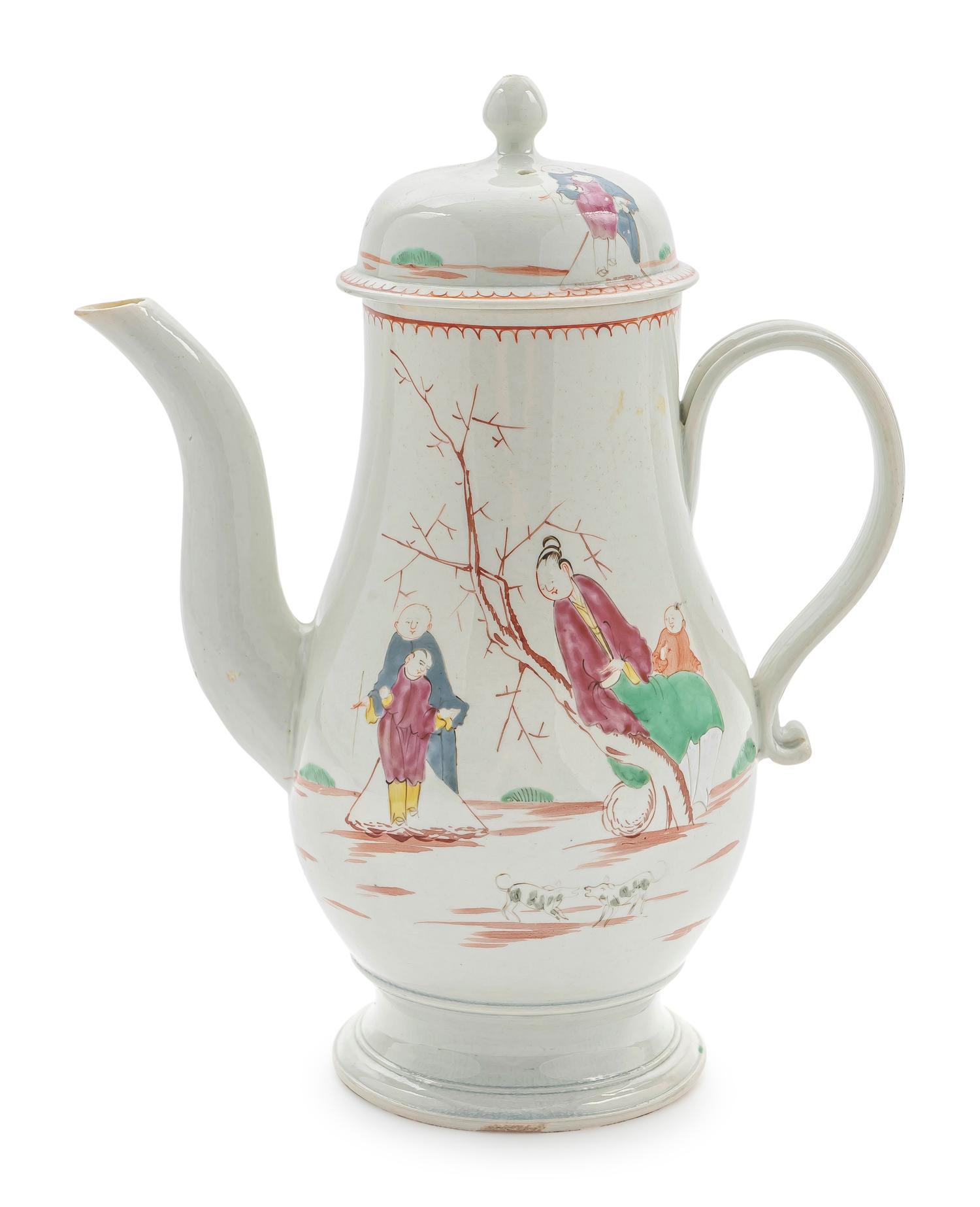 A Large English Porcelain Coffee Pot — C. 1760