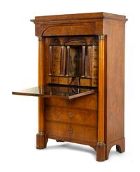 A Biedermeier Burl Veneer Secrétaire à Abattant