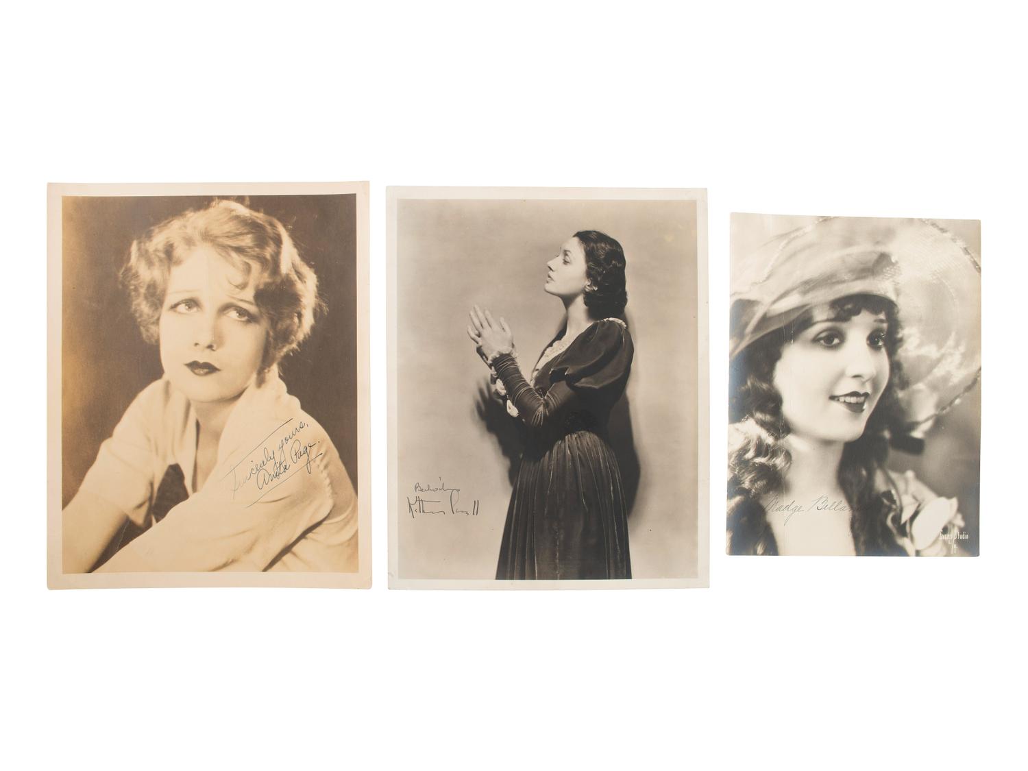 [HOLLYWOOD]. A collection of over 60 photographs and correspondence, most autographed by leading ladies from the 1920s-1970s, including: