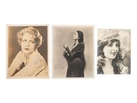 [HOLLYWOOD]. A collection of over 60 photographs and correspondence, most autographed by leading ladies from the 1920s-1970s, including:
