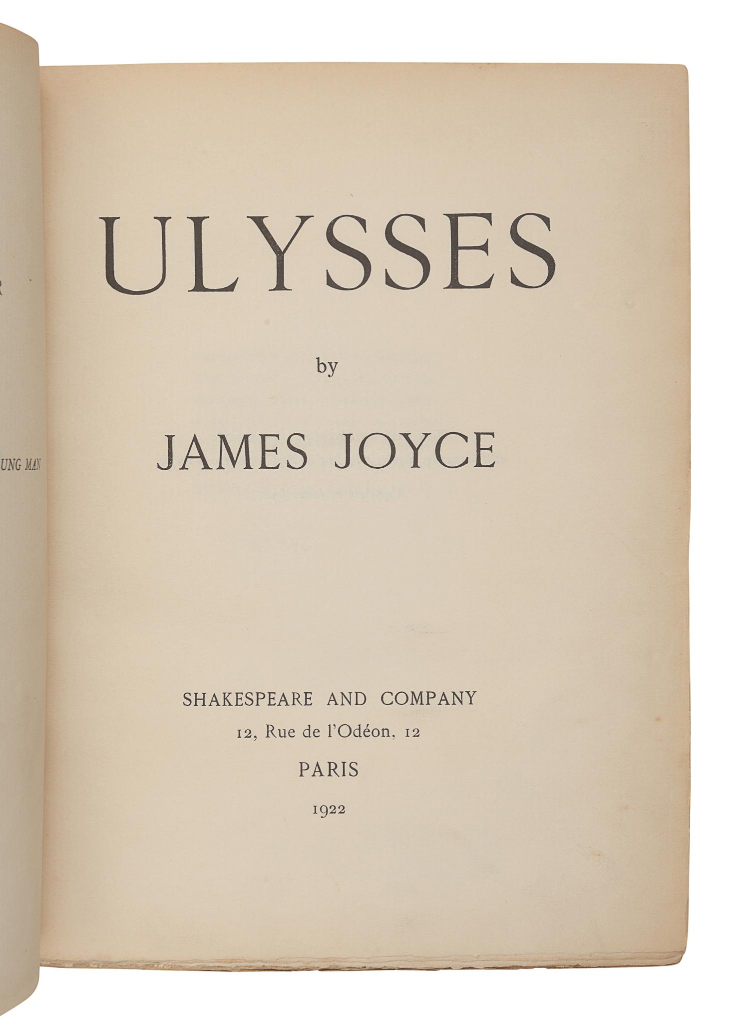 JOYCE, James (1882-1941). Ulysses . Paris: Shakespeare and Company, 1922.