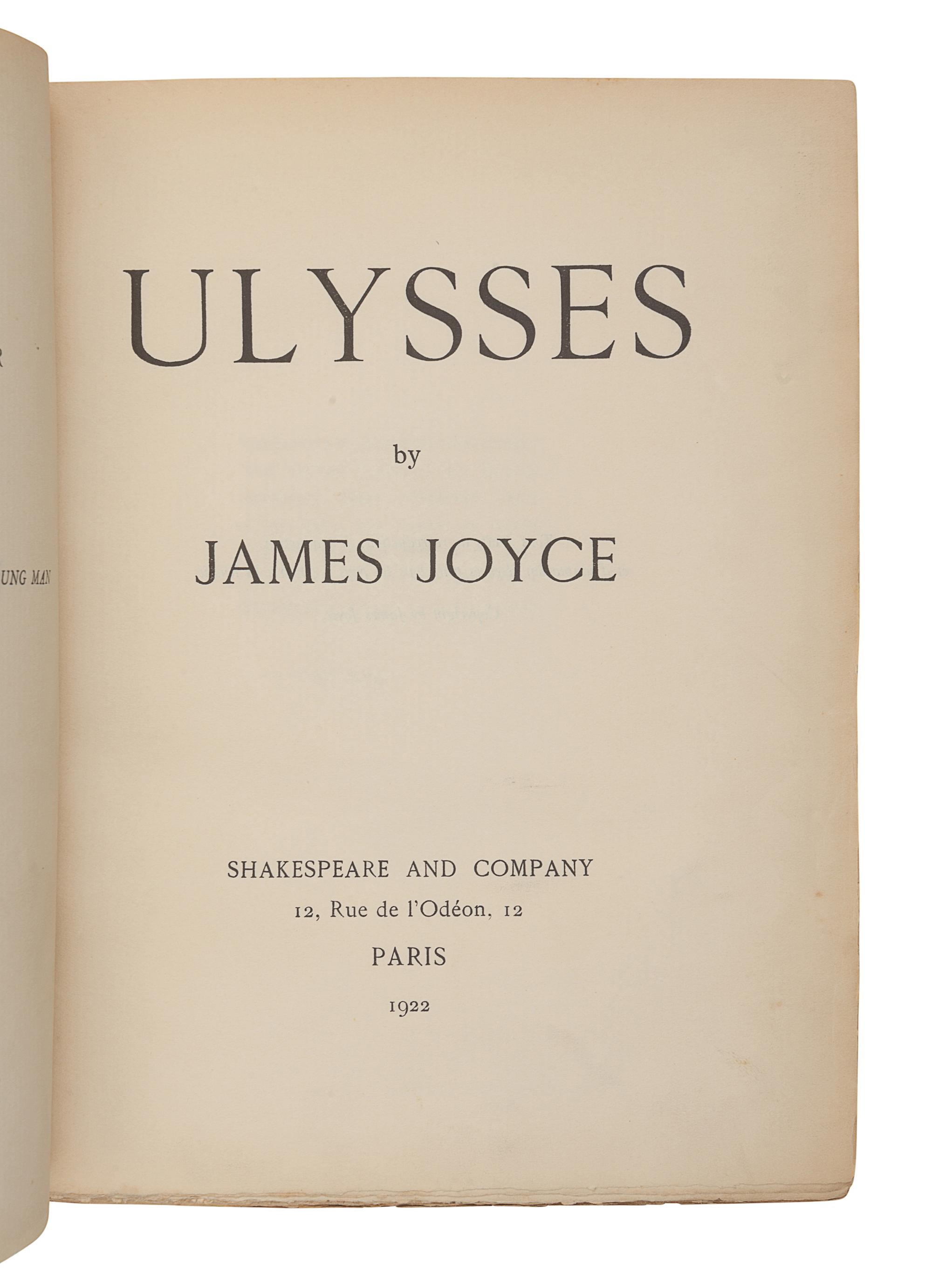 JOYCE, James (1882-1941). Ulysses . Paris: Shakespeare and Company, 1922.