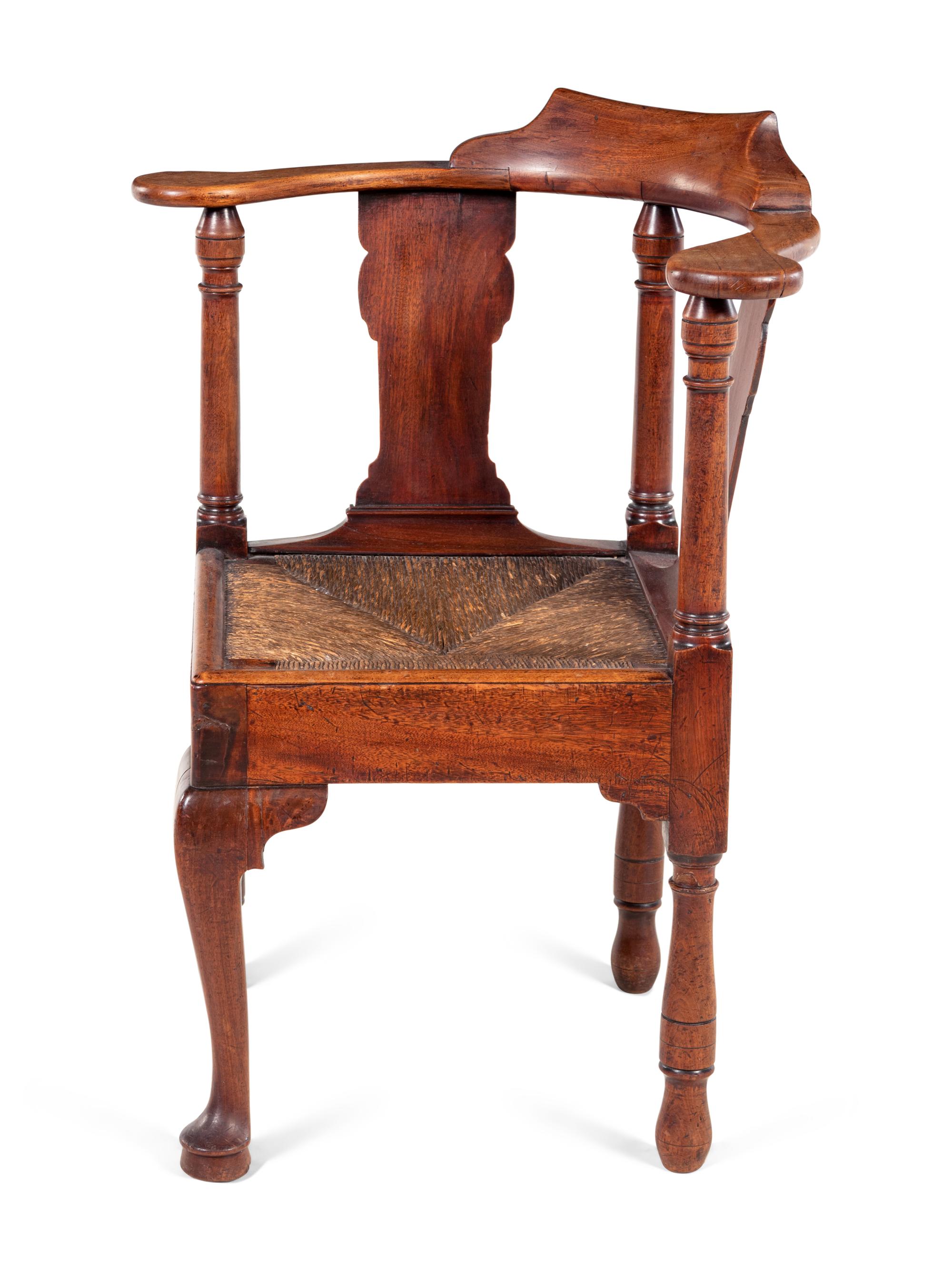 A George II Walnut Corner Chair