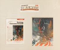 Red State, Blue State Cowboy #9, together with a signed page from the January 2021 issue of True West magazine in which the art appeared