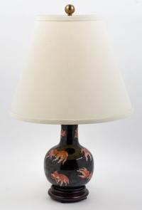 A Chinese Famille Noire Porcelain Vase Height 8 1/2 inches.