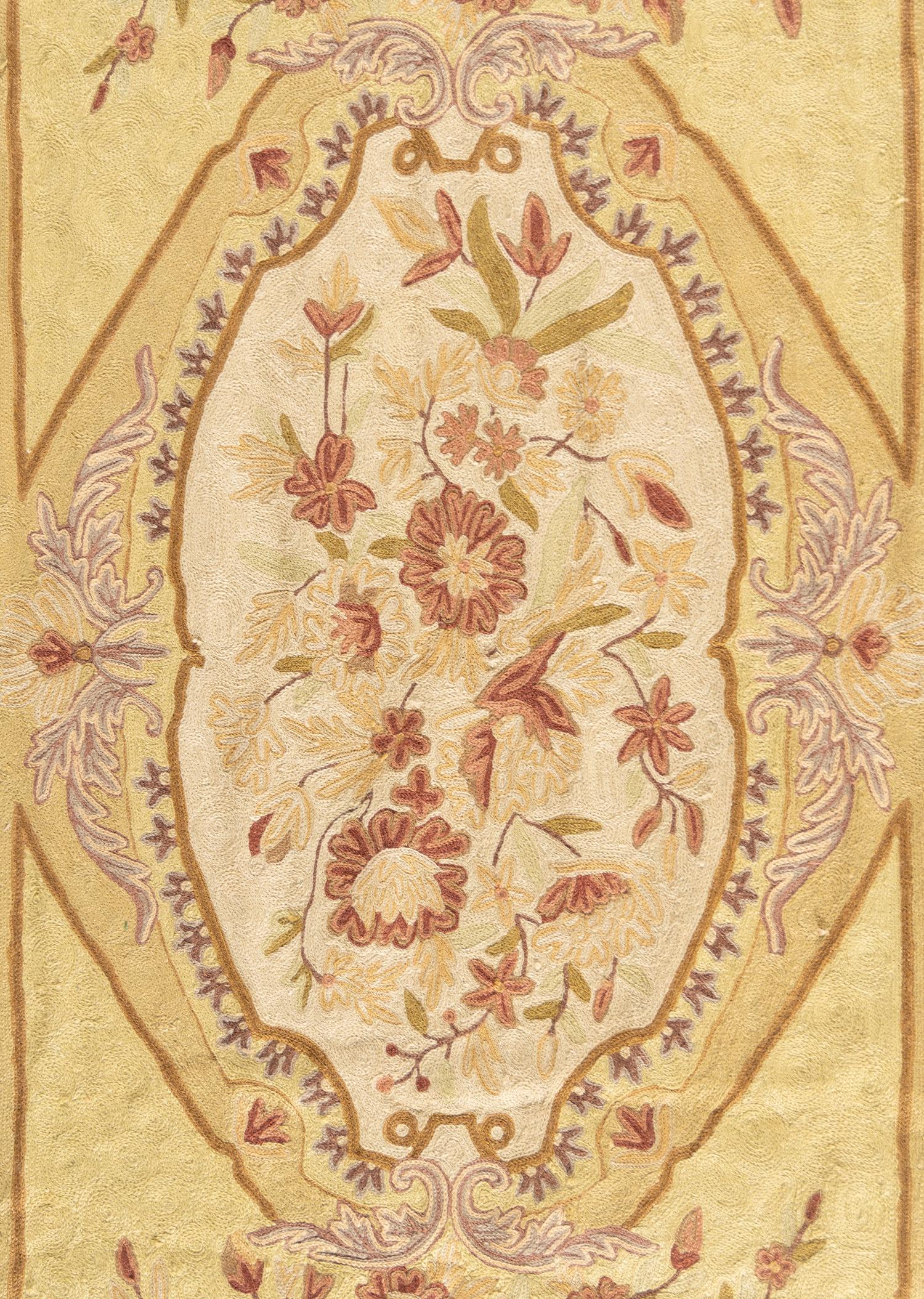 An Indian Floral Chainstitch Rug