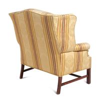 Two George III Style Mahogany Library Chairs with Scalamandré Upholstery