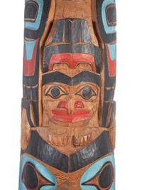 Large Carved and Brightly Painted Totem Pole