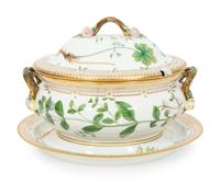 A Royal Copenhagen Flora Danica Large Porcelain Tureen and Underplate