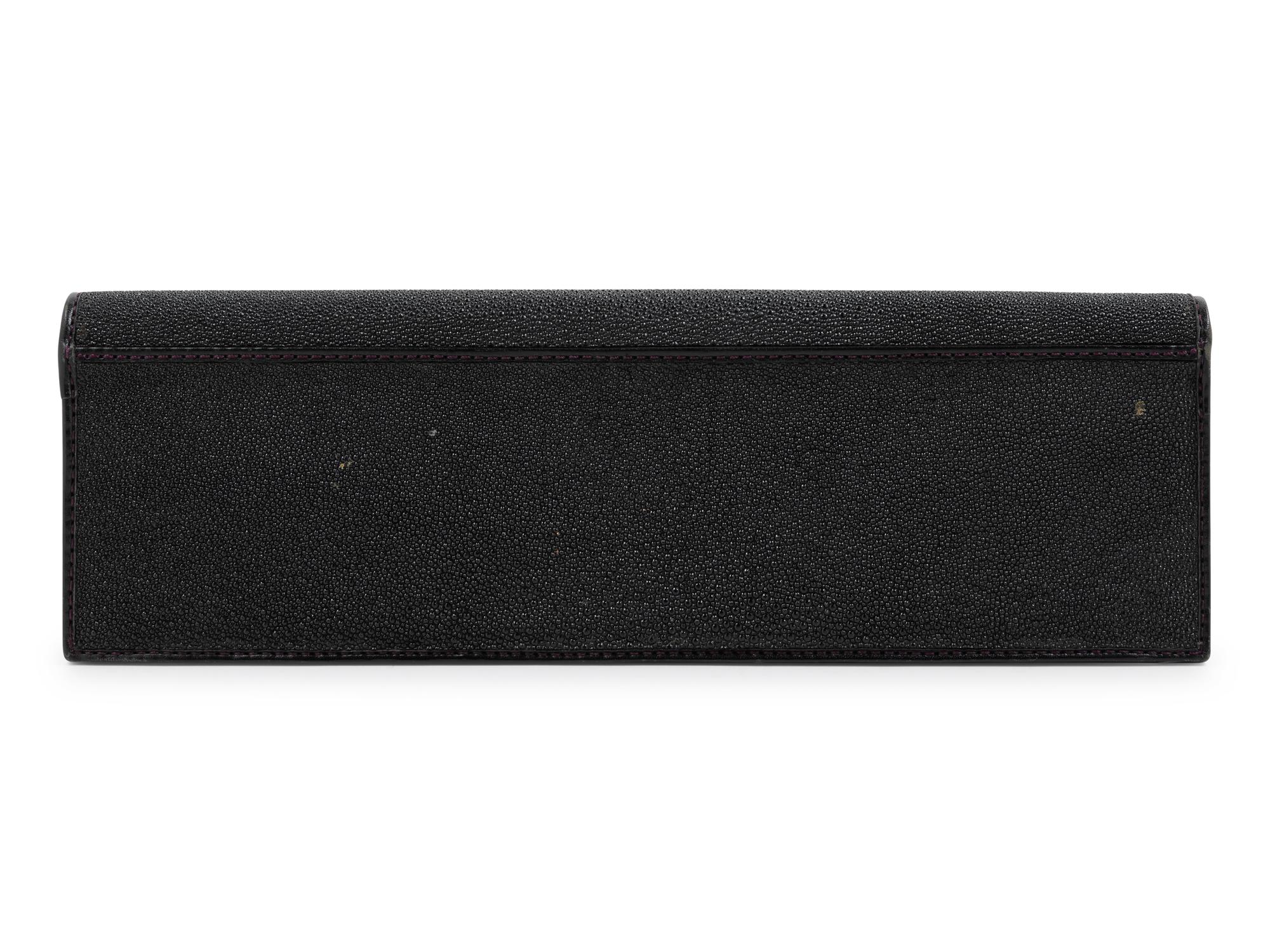 Arte Black Shagreen Clutch, 1990-00s