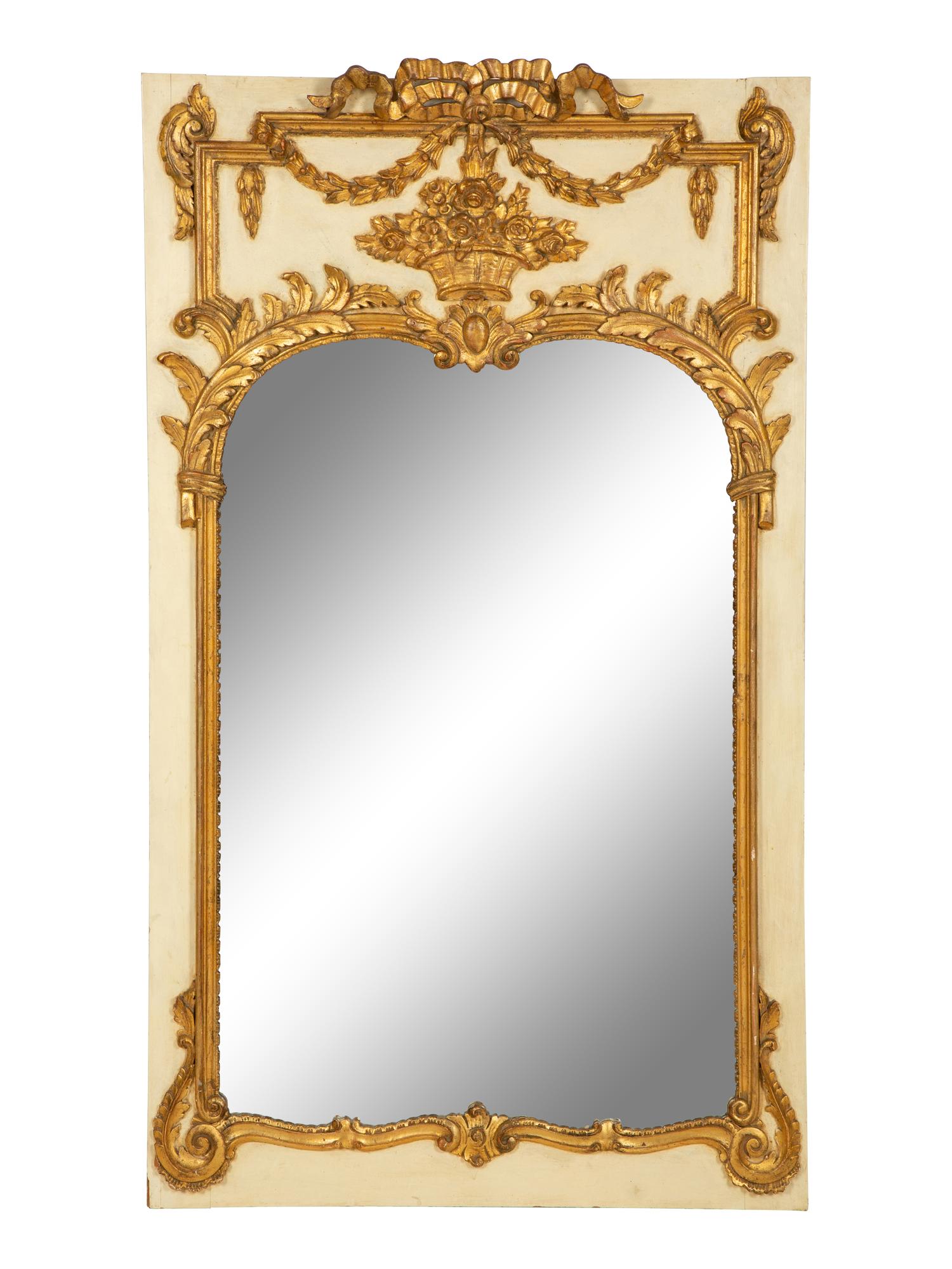 A Neoclassical Painted and Parcel Gilt Mirror — 19th/20th Century
