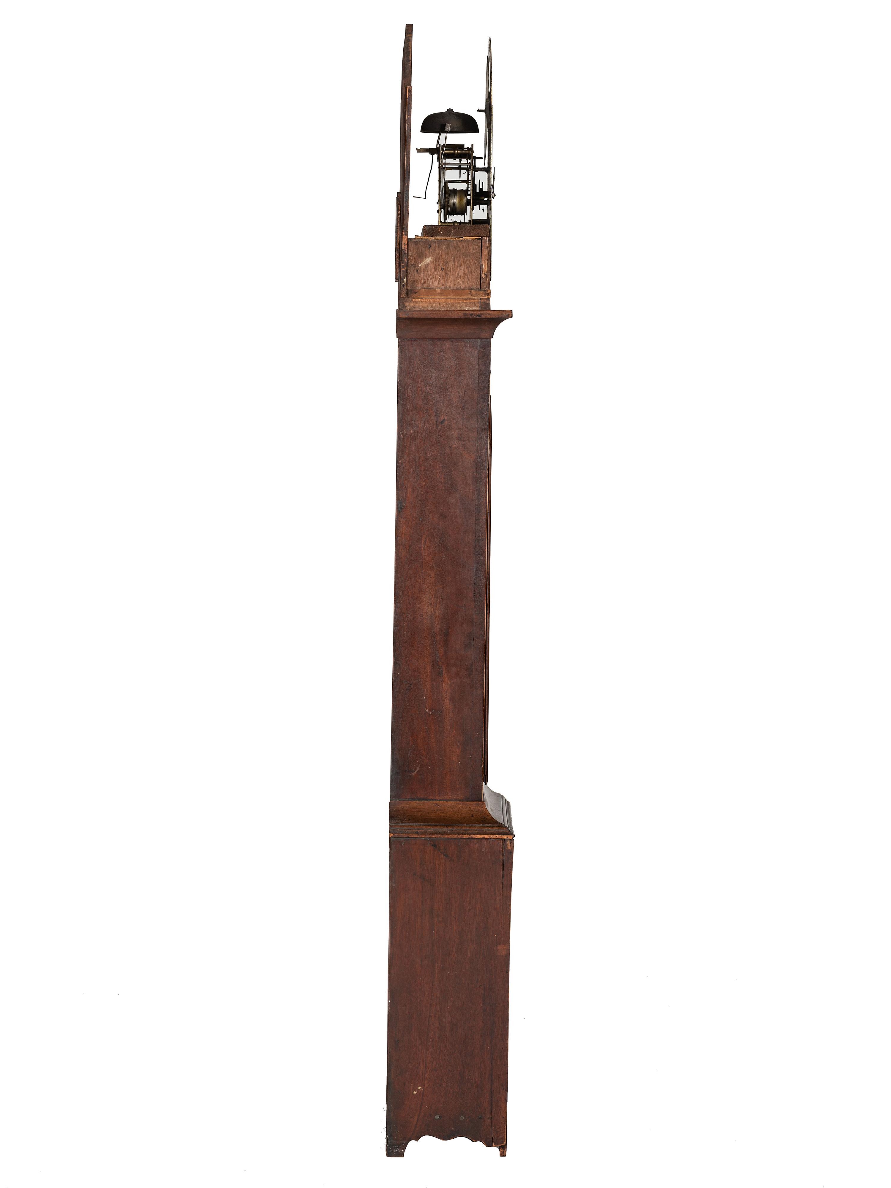 An English Line Inlaid Mahogany Tall Case Clock