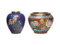 Two Cloisonne Enamel Vases