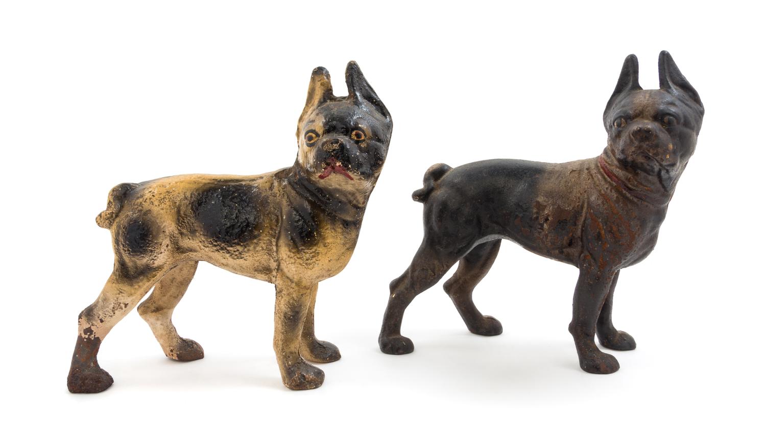 Two Victorian Cast Iron Doorstops Height of tallest 9 3/4 inches.
