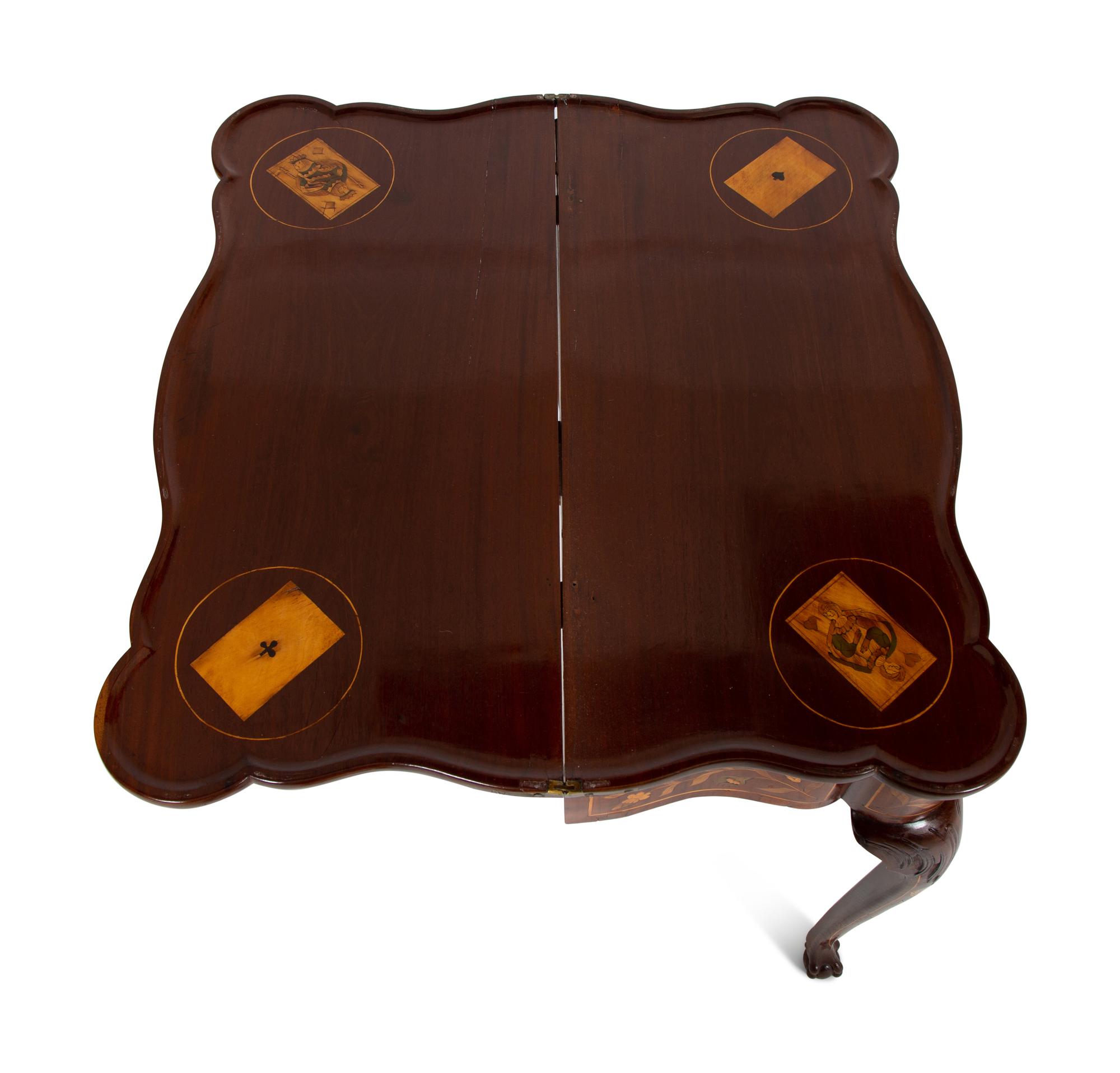 A Dutch Marquetry Flip-Top Table