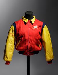 A Keith Haring Leather and Wool Boy's Bomber Jacket Retailed by Pop Shop, New York, Circa Early 1990s