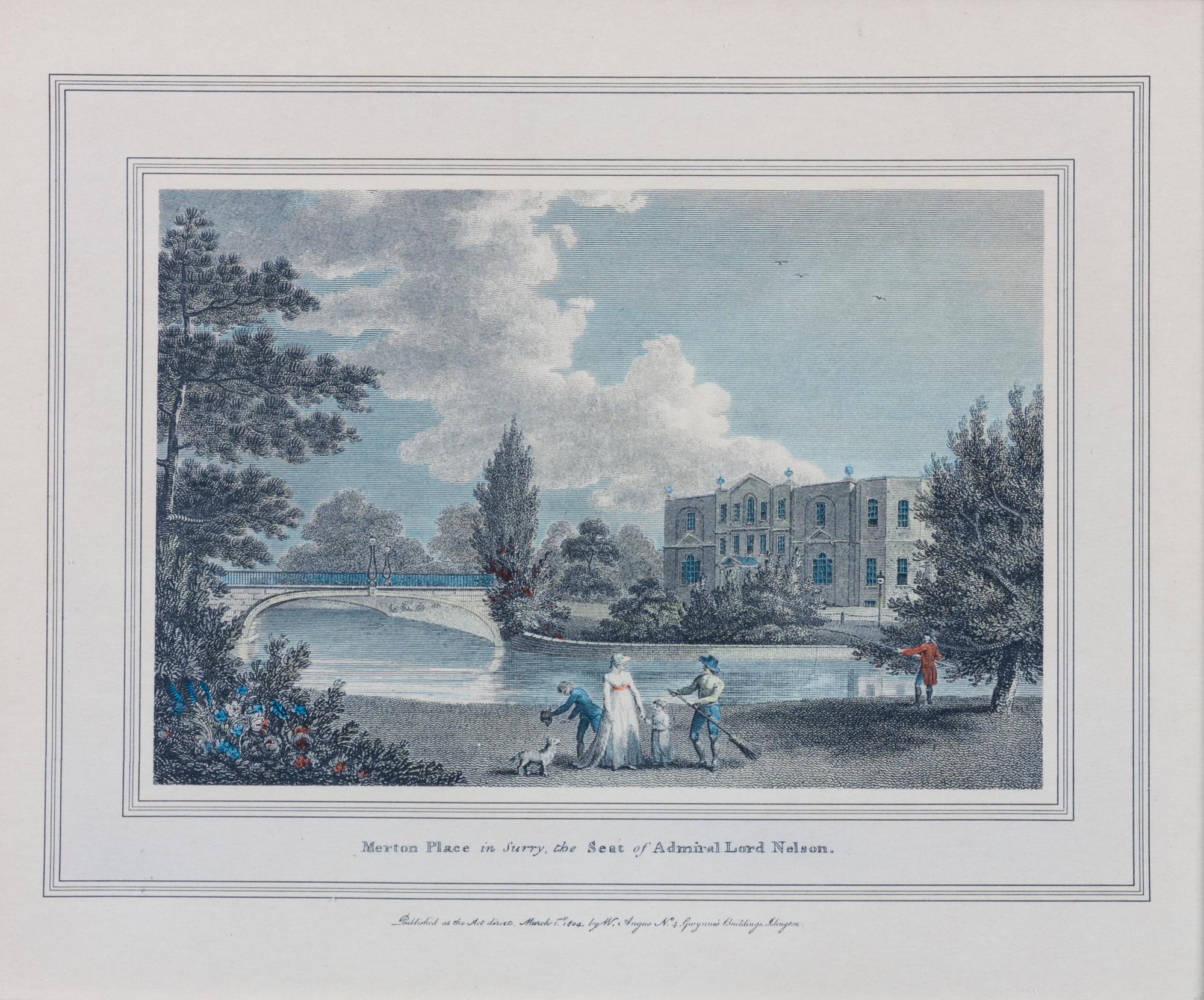 Four English Hand-colored Engravings Impression: 6 1/2 x 9 5/8 inches. — after William Angus (1752-1821)