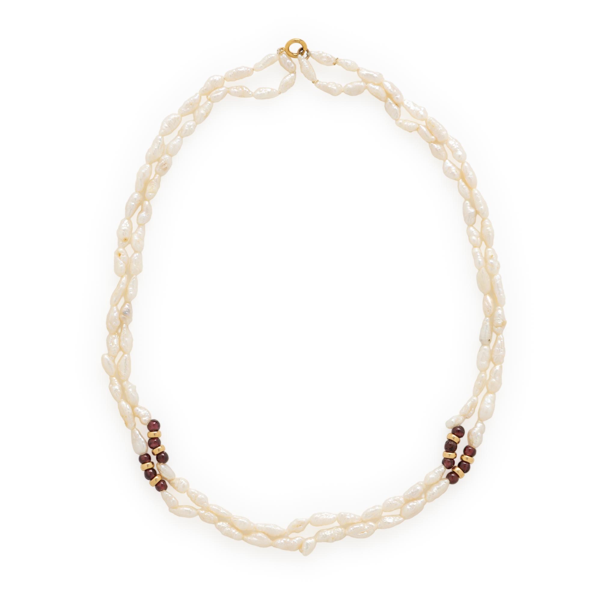 Keshi Pearl and Pink Tourmaline Necklace