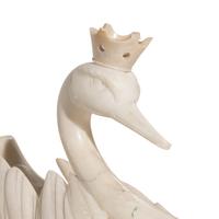 A Carved White Marble Model of a Swan