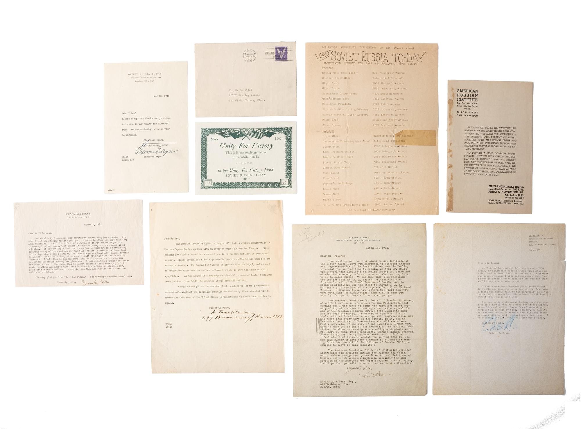 [SOCIALISM] -- [COMMUNISM]. Ephemera from early-20th century far left and progressive politics.