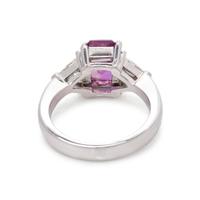 PURPLE-PINK SAPPHIRE AND DIAMOND RING