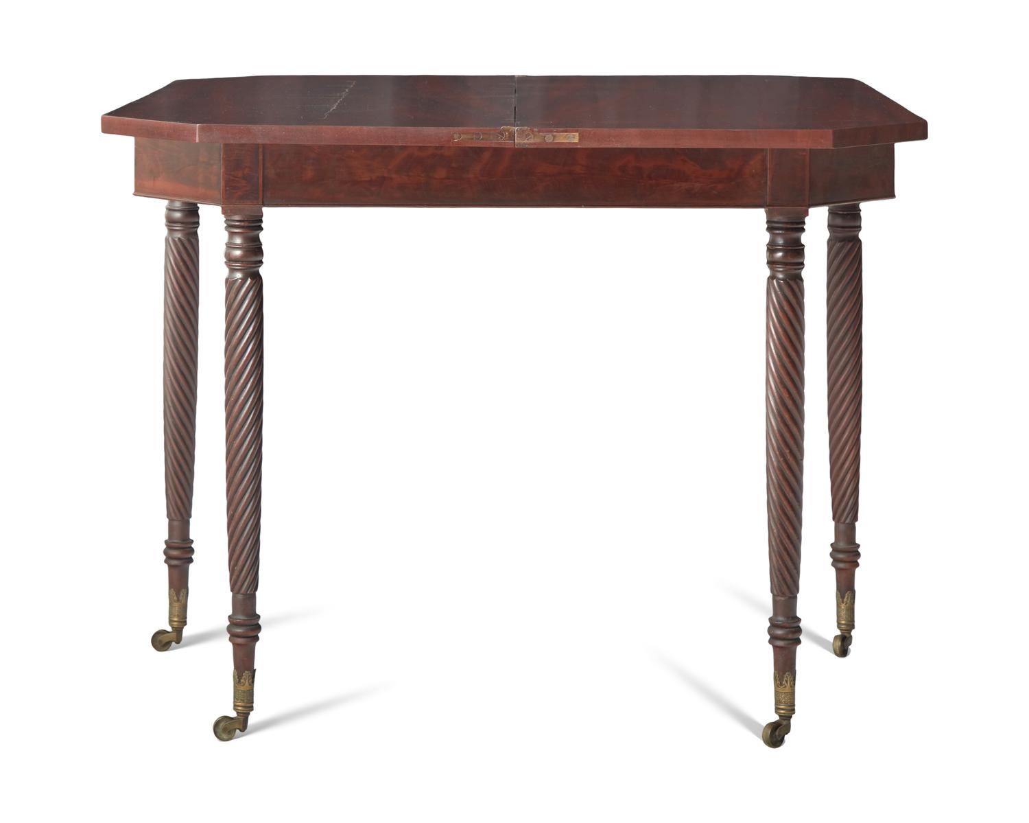 A Federal Figured Mahogany Card Table