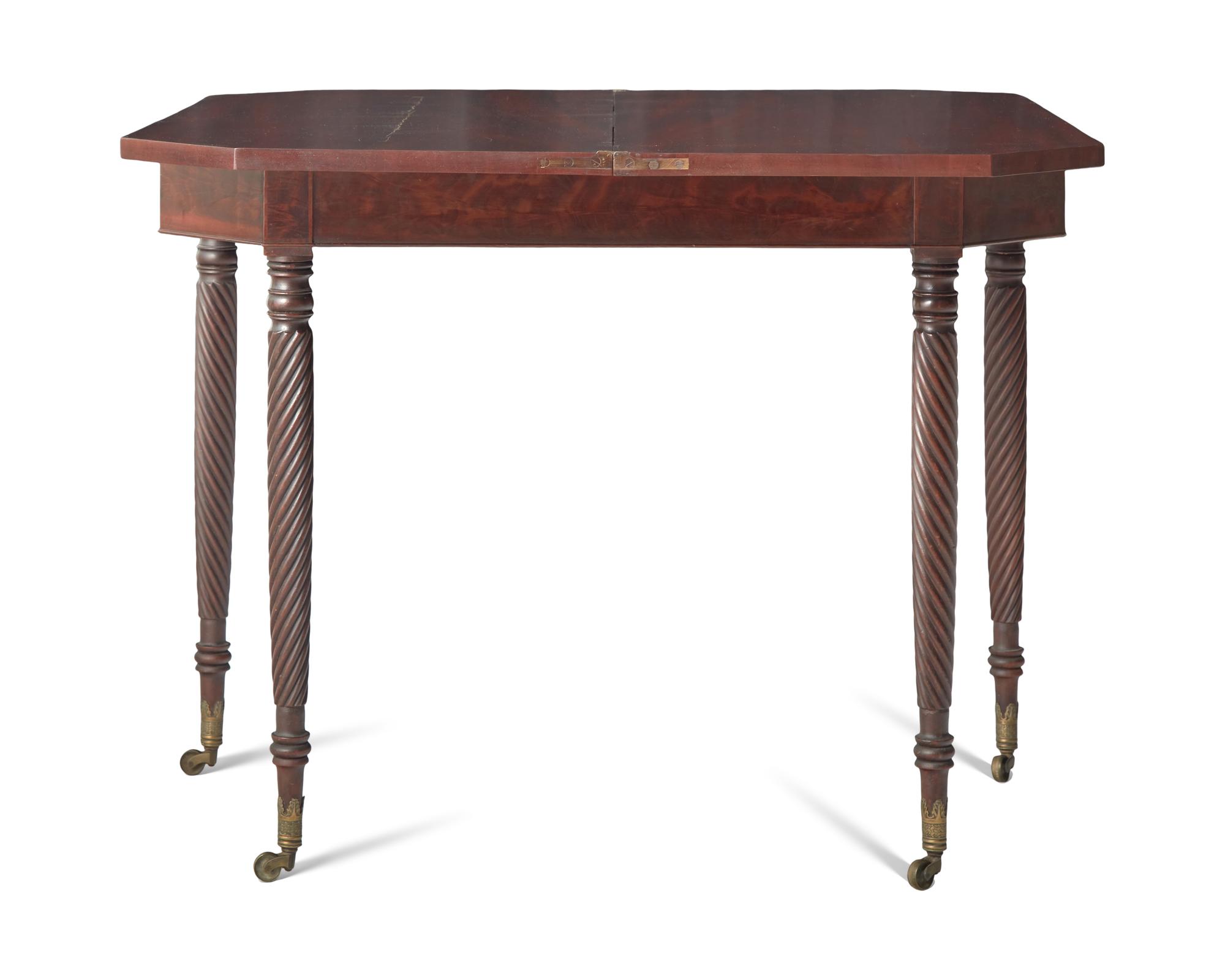 A Federal Figured Mahogany Card Table