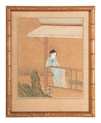 Two Japanese Gouache Paintings