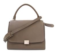 A Celine Taupe Leather and Suede Medium Trapeze Handbag, 11.5"- 20" L x 9" H x 7"- 9" W; Top handle: 4.5"; Strap drop: 15".