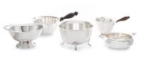 A Group of American Silver Table Articles, Various Makers, 20th Century, comprising a Gorham Mfg. Co. brandy warmer, a Quaker Silver Co