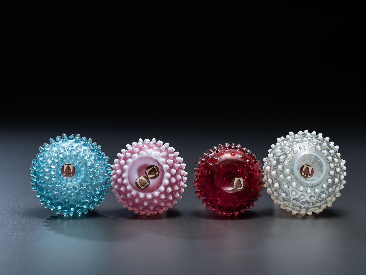 Four Hobnail Glass Barber Bottles