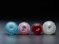 Four Hobnail Glass Barber Bottles