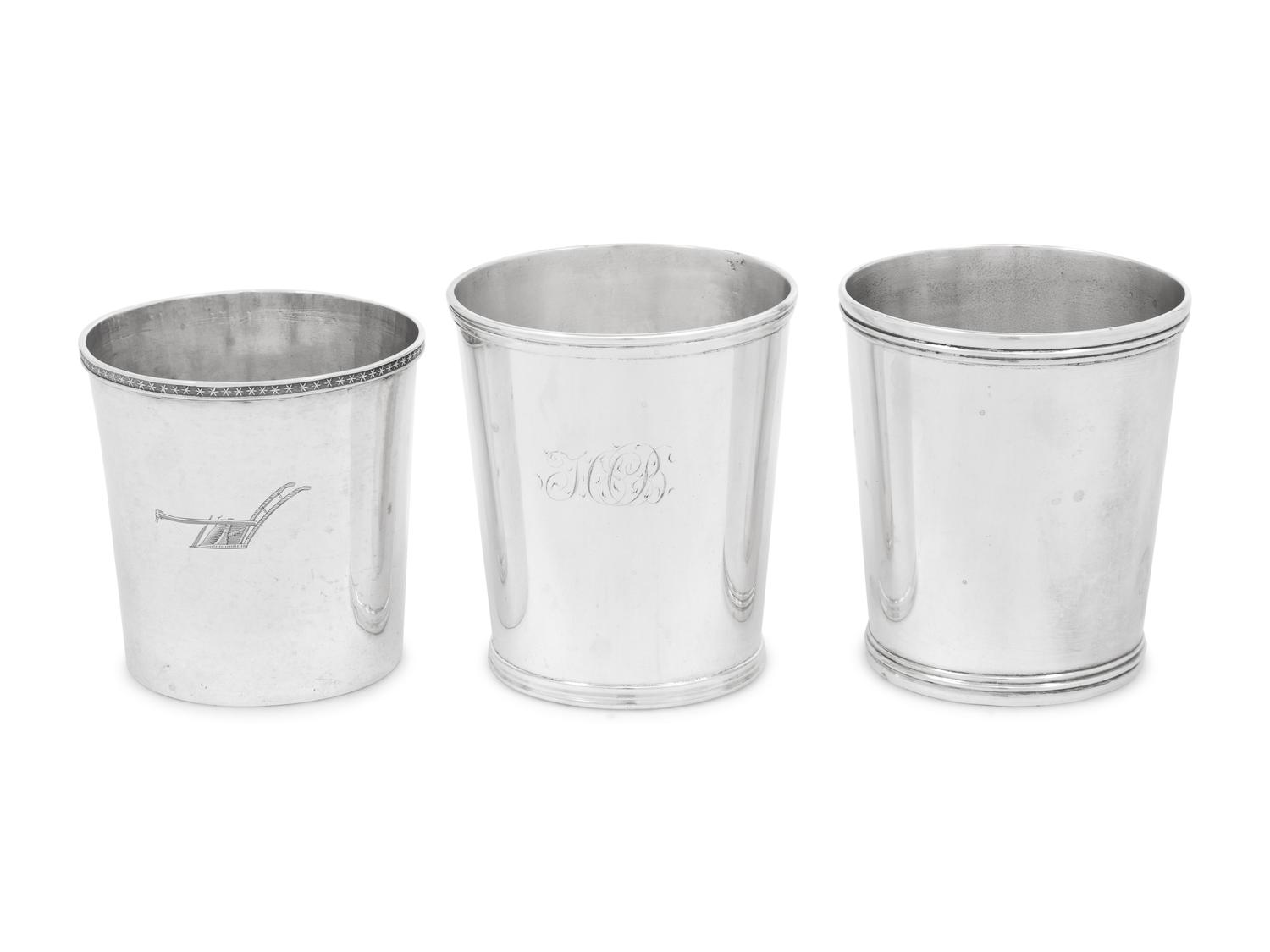 Three American Coin Silver Julep Cups