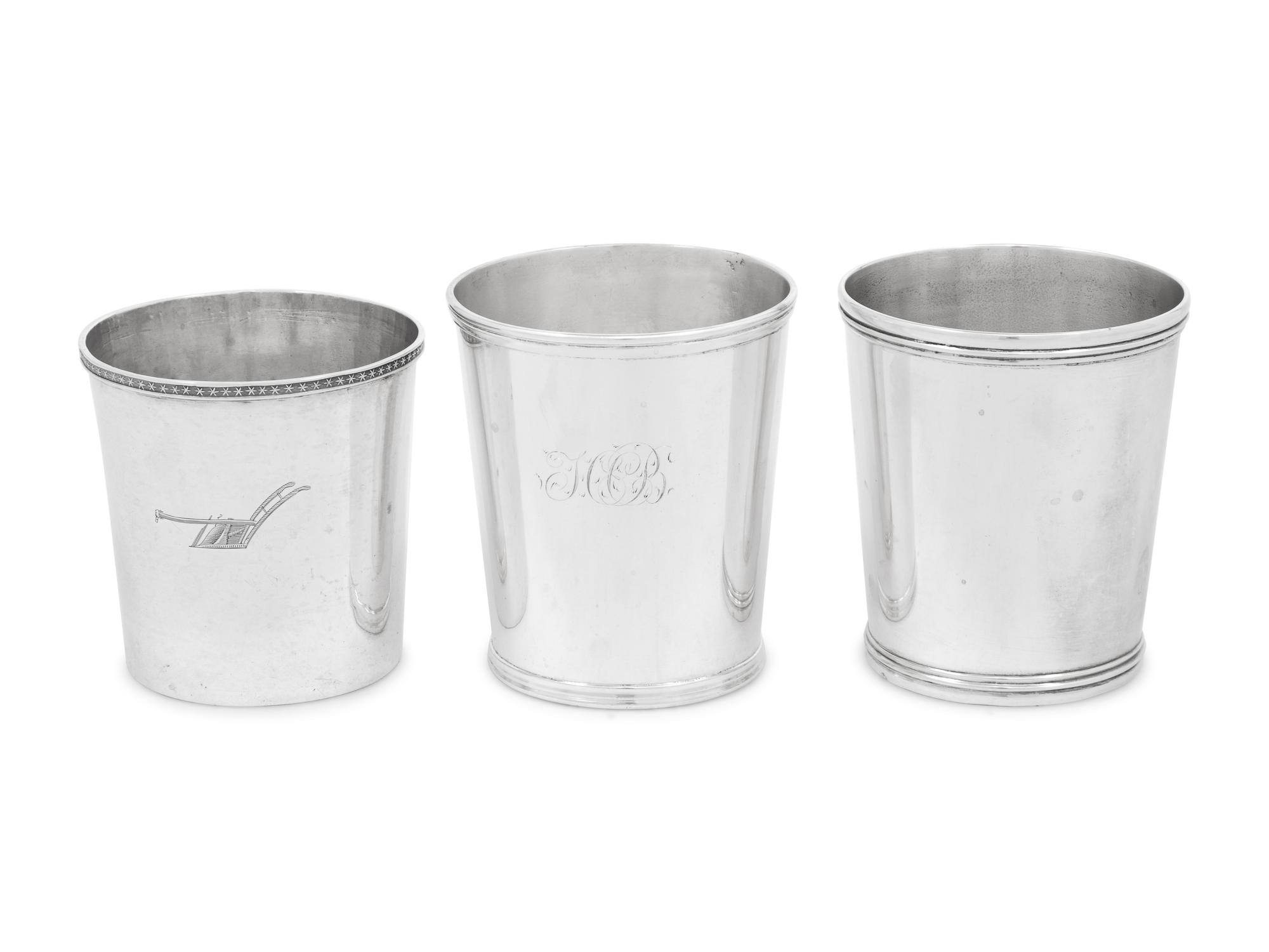 Three American Coin Silver Julep Cups