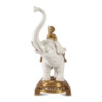 A Brass and Earthenware Elephant Figure