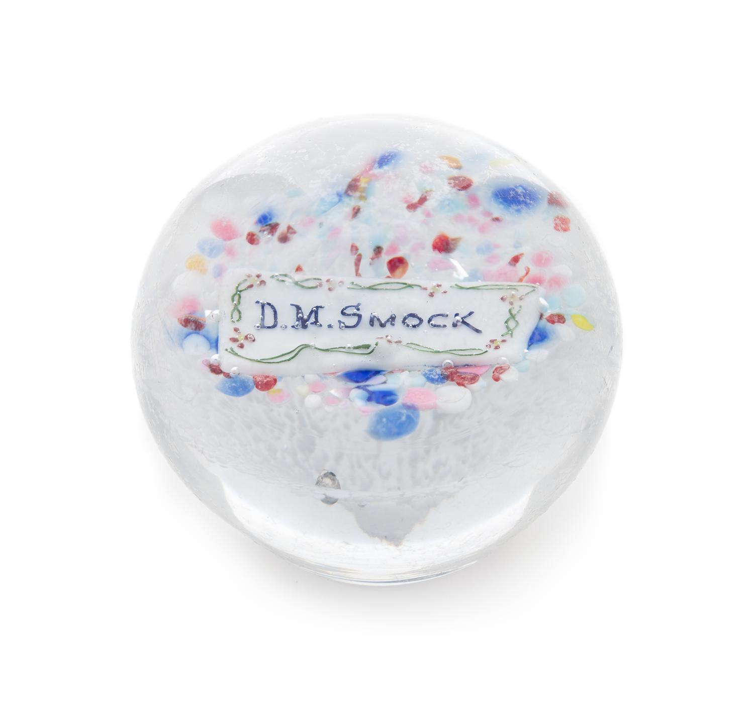 An Antique American 'D. M. Smock' Paperweight Diameter 3 inches