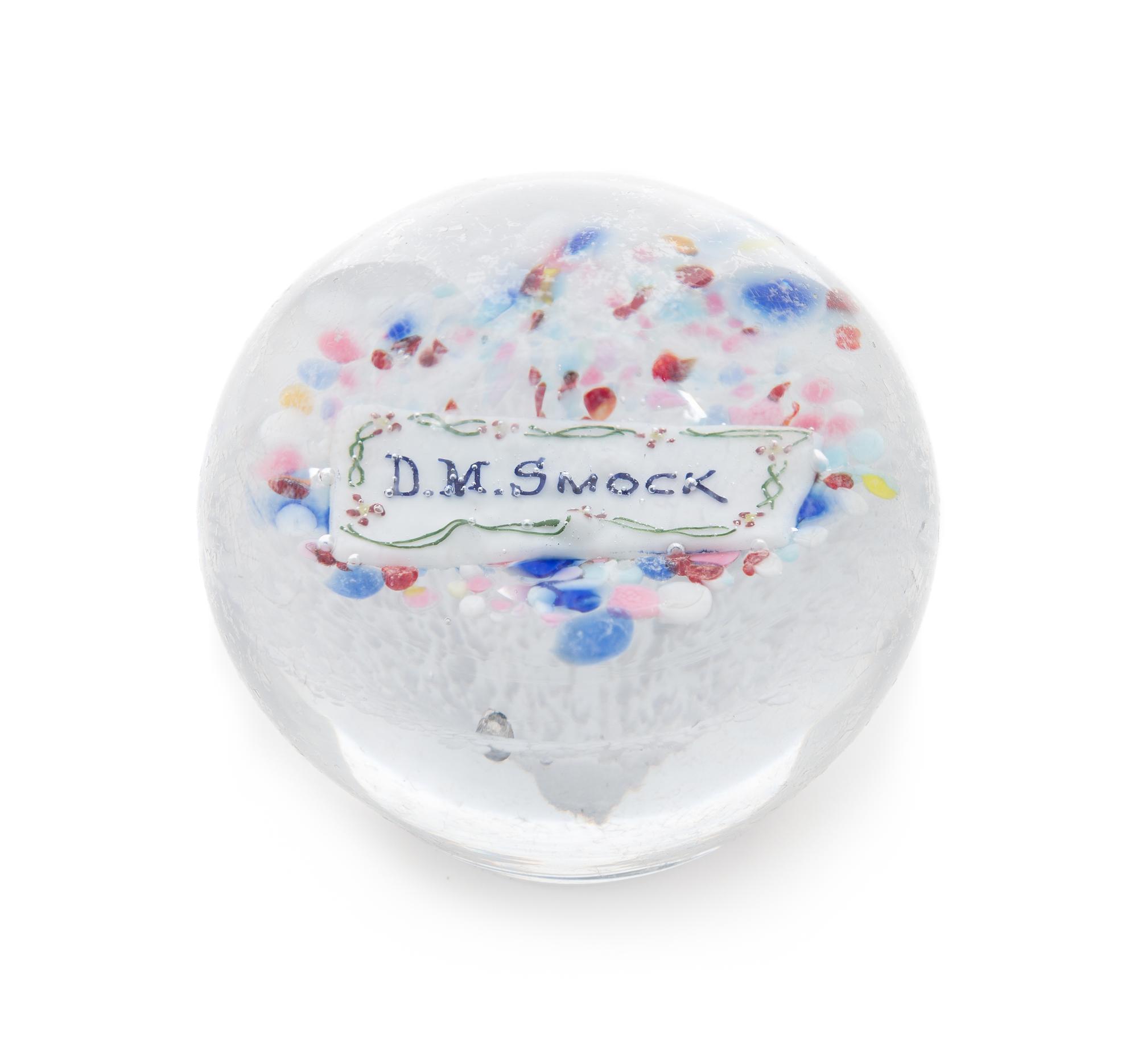 An Antique American 'D. M. Smock' Paperweight Diameter 3 inches