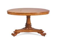A Louis Philippe Bird's Eye Maple Tilt-Top Center Table