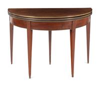 A Directoire Style Brass-Mounted Mahogany Flip-Top Table
