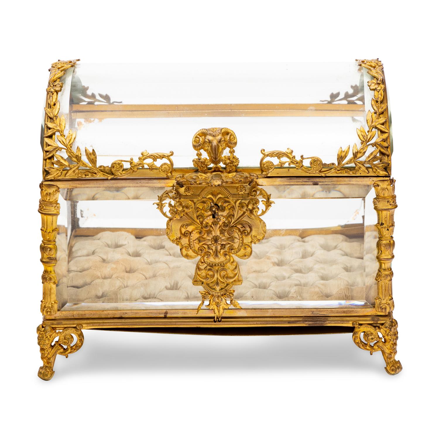 A French Gilt-Metal Mounted Glass Table Casket