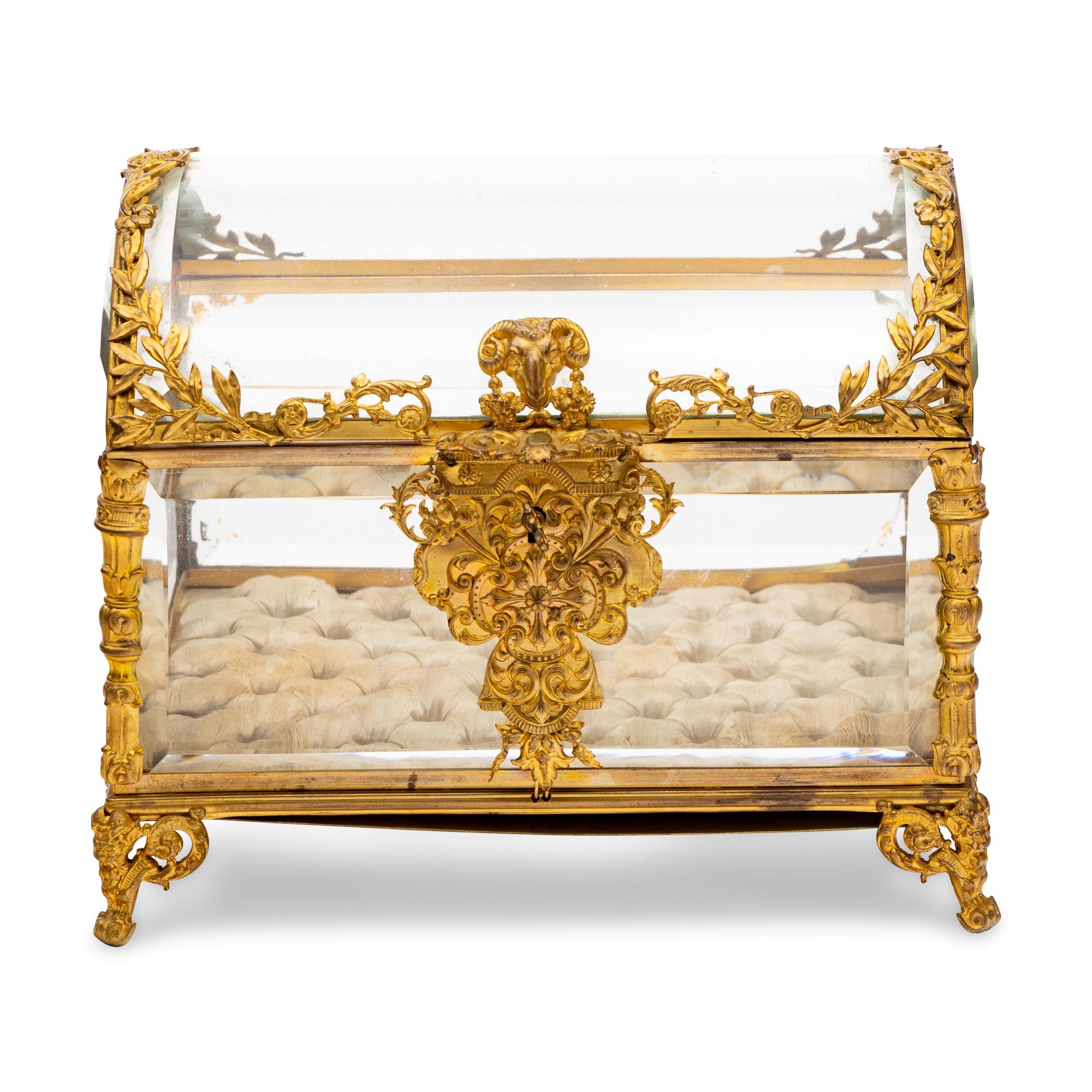 A French Gilt-Metal Mounted Glass Table Casket
